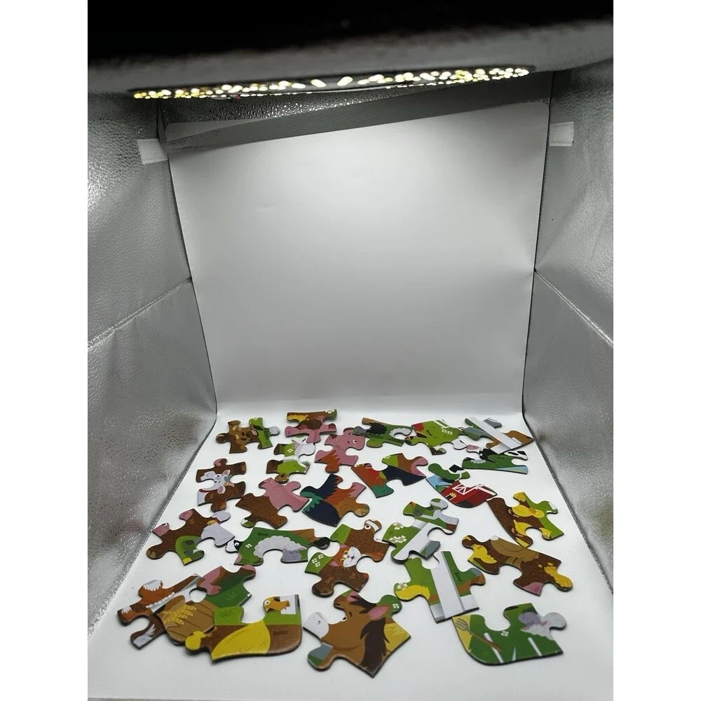PlayMonster Farm Animals 25 Piece Wooden Frame Tray Puzzle Complete No Box